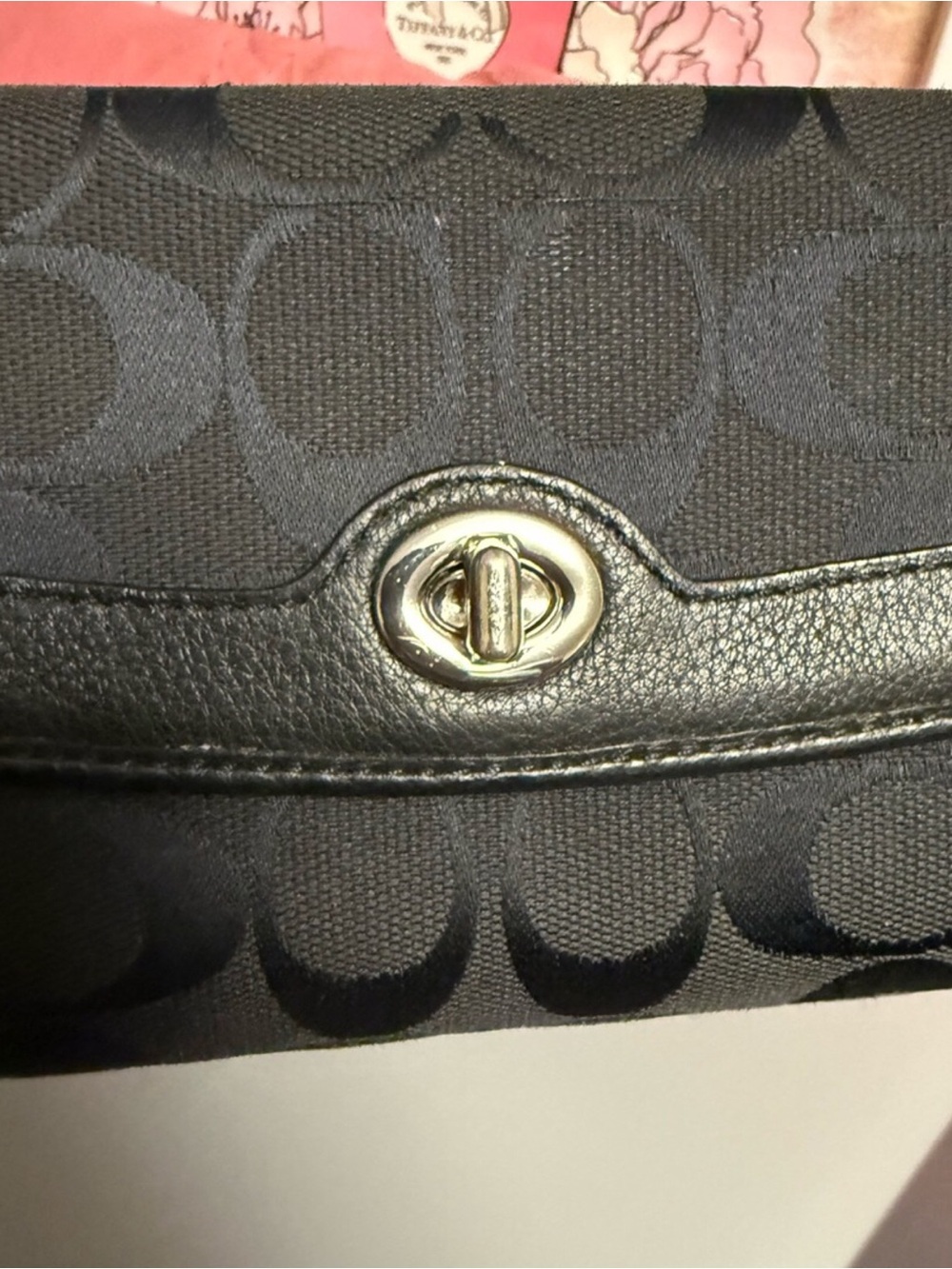 Coach Black Signature Continental Wallet
